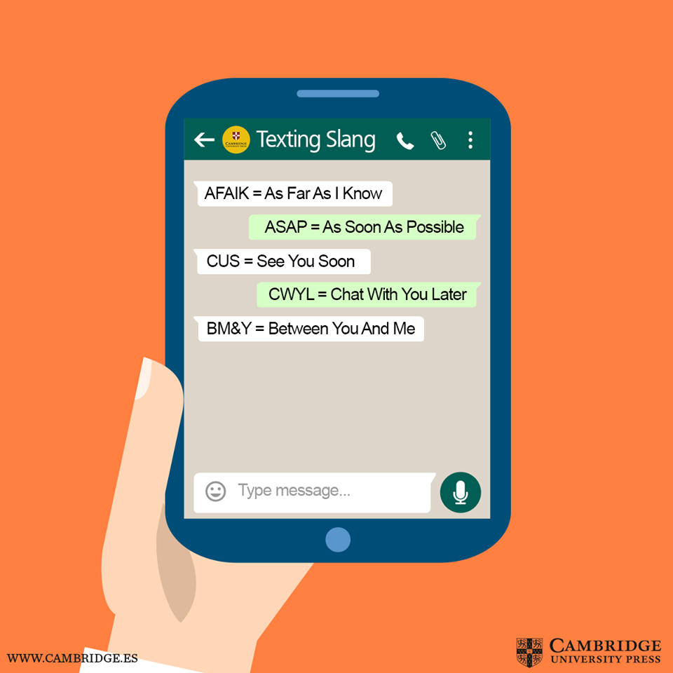 Abreviaturas En Ingles O Texting Slang Blog Cambridge