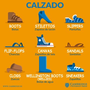vocabulario de calzado en inglés