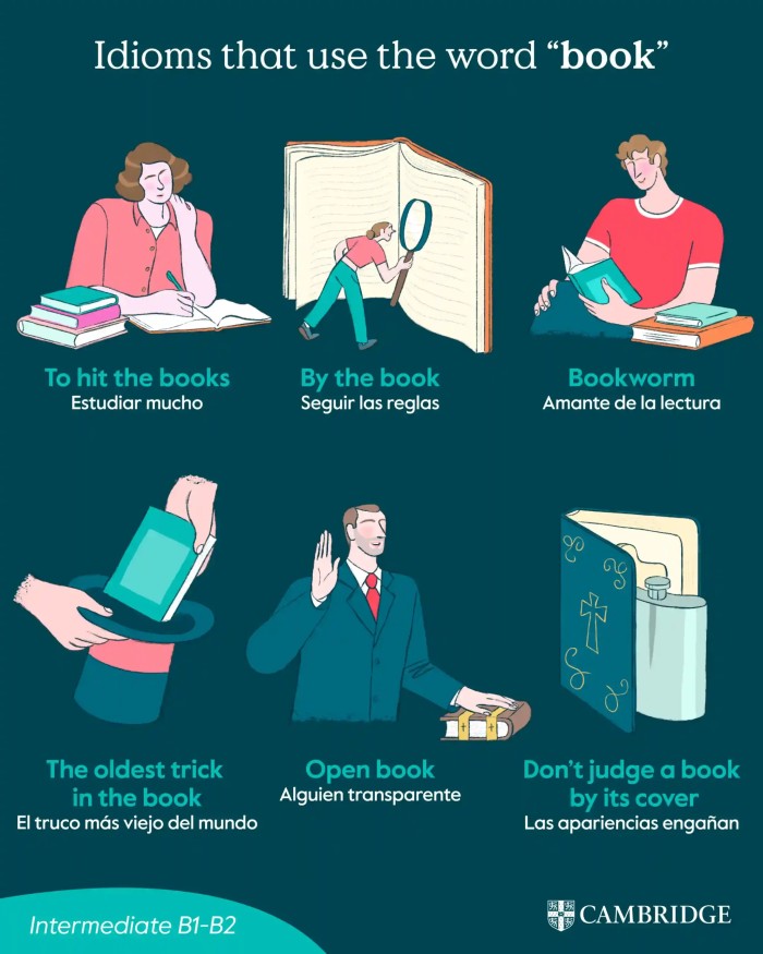 idioms con book para el día del libro