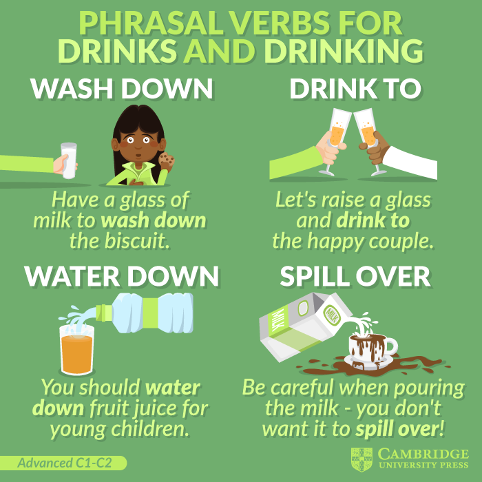 Phrasal verbs for drinks and drinking