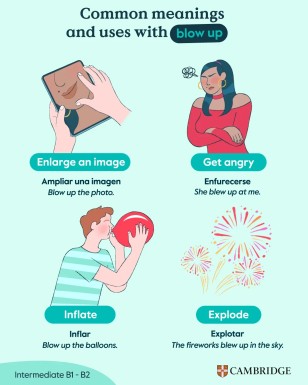 usos blow up en inglés