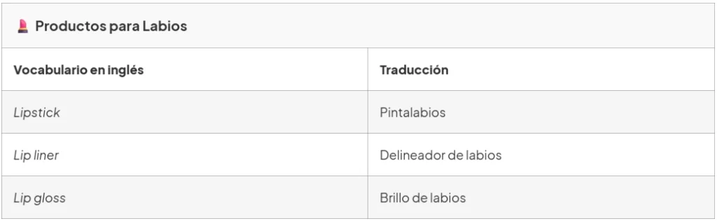 maquillaje labios inglés